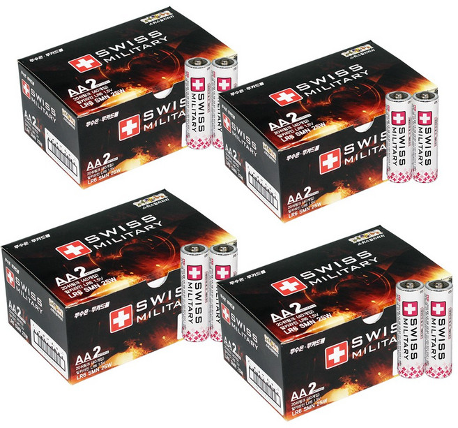 스위스밀리터리 알카라인 건전지, 1개, 160개입, AA