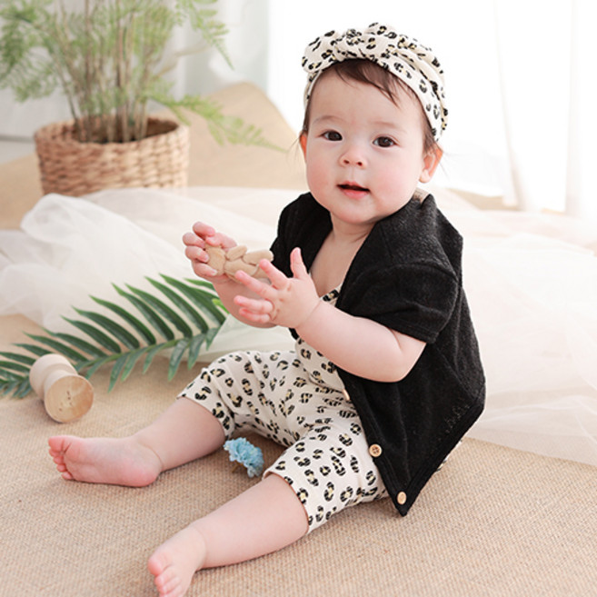 [출산백일선물] 우이동금손 베이비 호피세트 [포장+쇼핑백동봉]