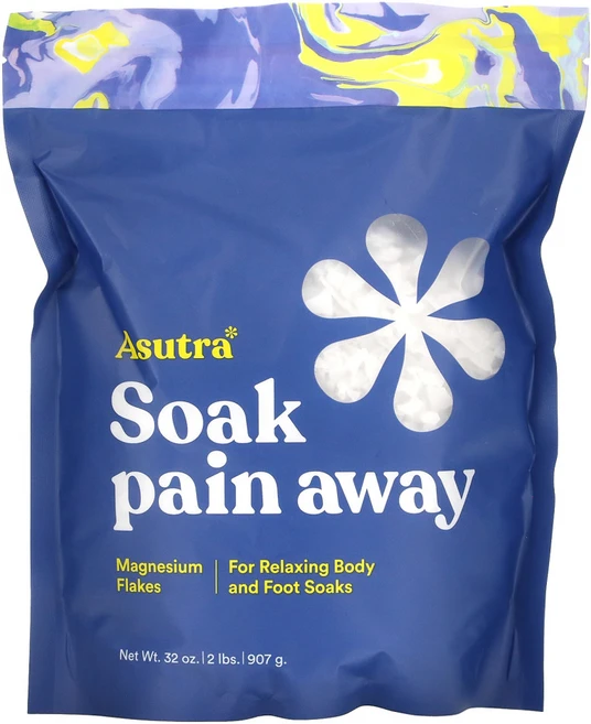 Asutra Soak Pain Away 마그네슘 플레이크 2 lbs (907 g) 2팩, 907g - 쿠팡