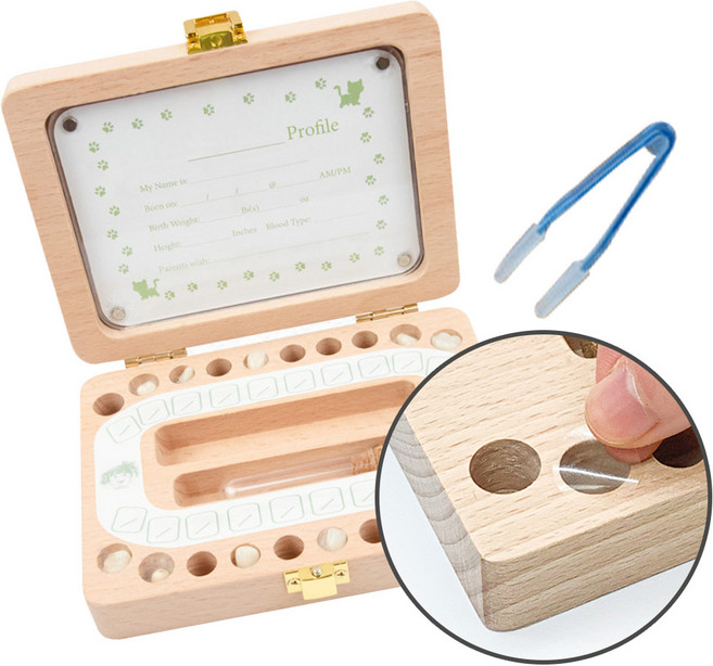 브로키 원목 유치보관함 유아 탯줄 배냇머리 임신 출산선물 임신테스트기 보관, 단일옵션