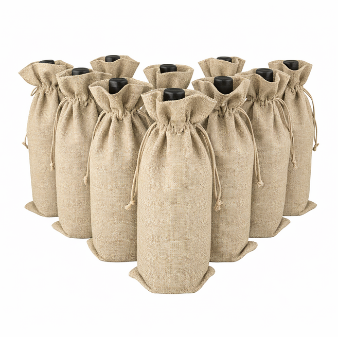 유리병 와인병 스윙병 포장 답례품 선물 포장 와인병 파우치 케이스 10매, 라떼10P