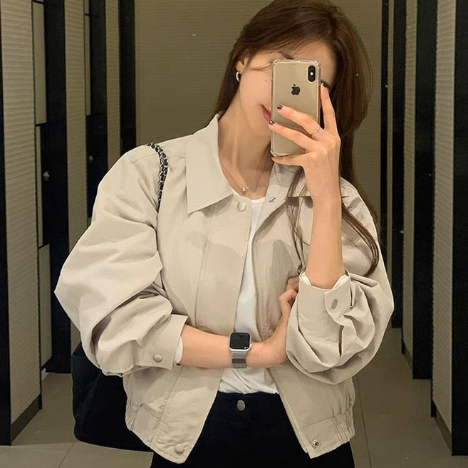러브베리 여성 크롭 자켓 봄 가을 캐주얼 점퍼 JL0267A