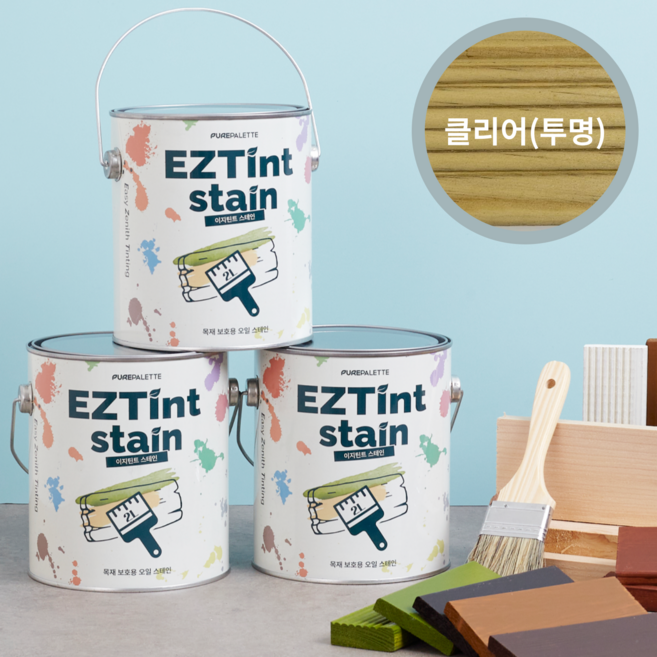 이지틴트 오일스테인 오일스텐 방부목페인트 2리터, 1개, 클리어(투명), 2L