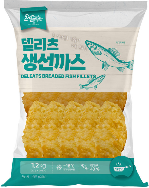 [오늘출발] 델리츠 생선까스 20개 대구까스 가시제거 순살 냉동, 1개, 1.2kg