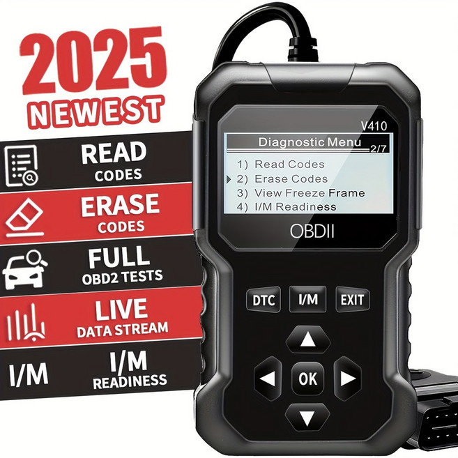자동차 OBD2 스캐너 차량용 진단기 엔진 결함 코드 리더기 스캔 도구 고장 진단, 검정색