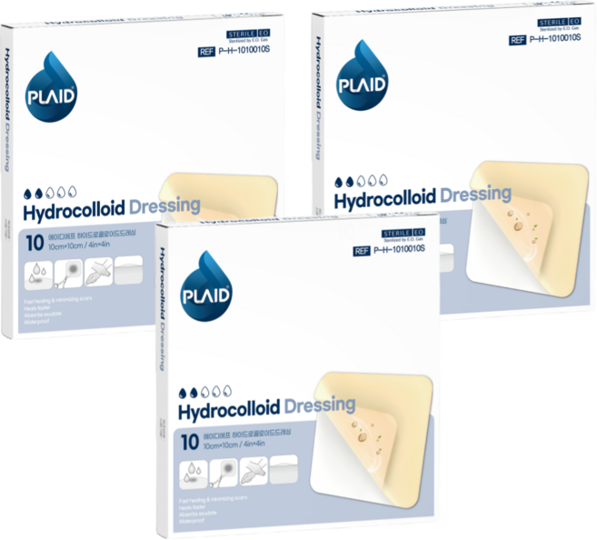 플레이드 하이드로콜로이드 드레싱 습윤밴드, 3개, 10개입