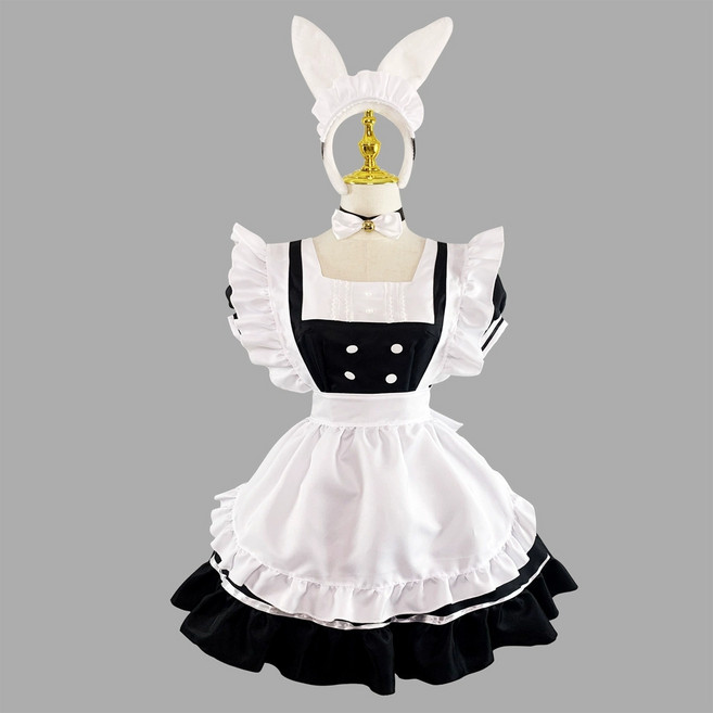 빅사이즈 메이드복 남자 코스튬 졸업사진 치마 교복, 21.블랙