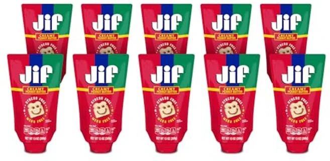 지프 스퀴즈 크리미 땅콩 버터 368g (10개 팩) 부드럽고 크리미한 지프 스퀴즈 크리미 땅콩 버터 368g (10개 팩) 부드럽고 크리미한 질감 휴대용 땅콩 버터 파우, 1개 - 쿠팡