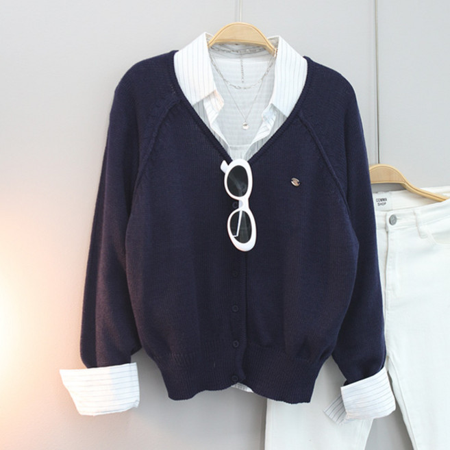 달콩 여성 니트가디건 봄신상 기본가디건 CAMEL팬던트브이넥가디건