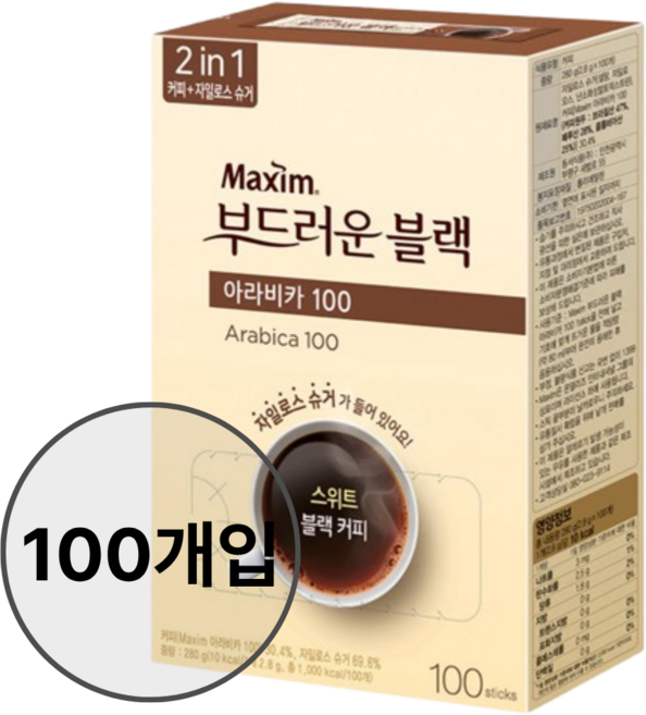 맥심 모카골드 부드러운 블랙믹스 100입, 2.7g, 100개입, 1박스