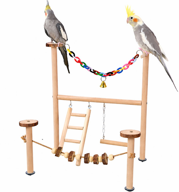 파르고 앵무새 횟대 놀이터 장난감, 1개, 단색