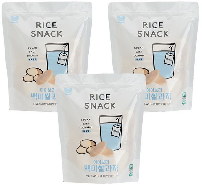 아이보리 백미쌀과자, 3개, 70g