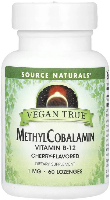 Source Naturals Vegan True 메틸코발라민 비타민B-12 체리 맛 1mg 사탕 정제 60정, SourceNaturalsVeganTrue메틸코발라민비, 1개 - 쿠팡