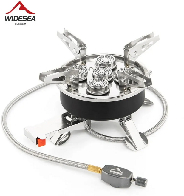 Widesea 캠핑 버너 강력 출력 8800W 화력 가스 스토브 조리기구 휴대용 화로 피크닉 바베큐 관광 용품 야외 백패킹 등산 솔캠, WSS-507, 1개