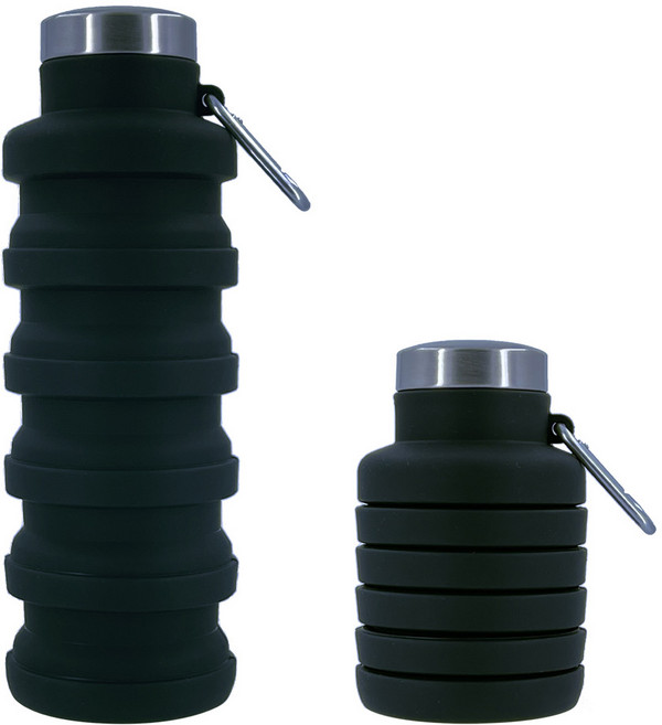 운동 물병 러닝 사이클링 휴대용 물병 야외 마라톤 압축 손잡이 포켓 자전거 물병, 500-700, 블랙 500ml