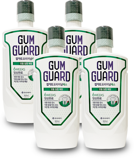 [대용량] 검가드 가글 / 구강케어 잇몸 질환 예방, 4개, 820ml