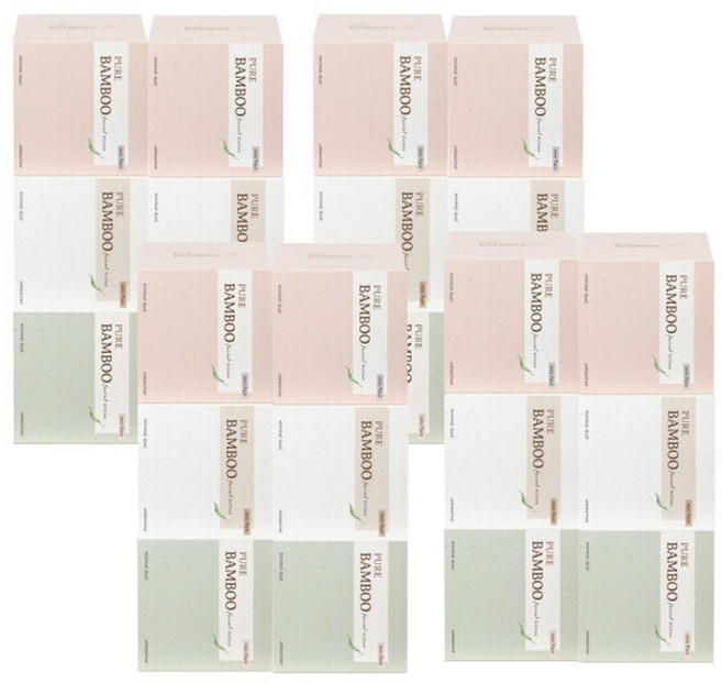 휴홈 먼지없는 무표백 순수 대나무 티슈 미니팩 230매 24개