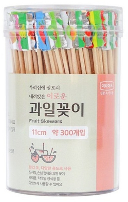 롯데 편한 과일 꽂이 원형 300P 요지 고급이쑤시개 이쁜이쑤시개 이쑤시게 이쑤시개, 300개입, 1개