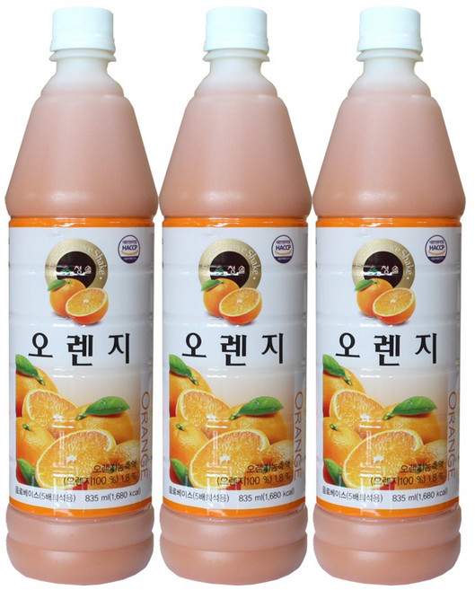 청솔 오렌지원액 835ml, 3개