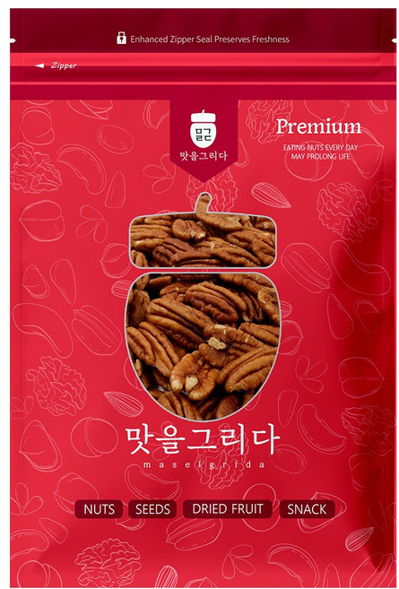 맛을그리다 구운 피칸 500g / 캘리포니아 햇견과 볶은 피칸 무염 프리미엄 견과류, 1개