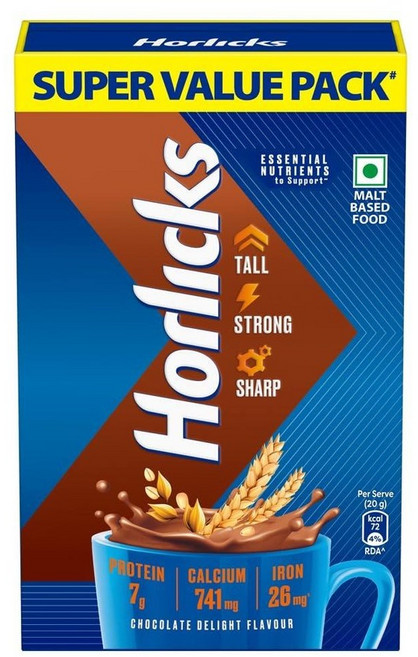 인도 Horlicks 어린이용 초콜릿 건강 및 영양음료 1kg 리필팩 더 크고 더 강하고 더 선명하게 면역력과 성장을 위해 헬스믹스 파우더, 1kg(1팩), 영양드링크 1kg 리필팩, 1개