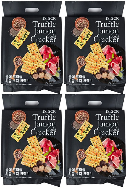 블랙 트러플 하몽 소다 크래커 맛있는 간식 만능 안주, 4개, 294g