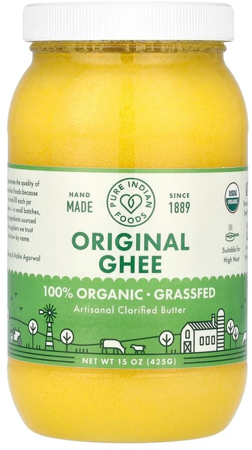 Pure Indian Foods 100% 유기농 목초 사육 오리지널 기 425g(15oz) 1팩, 425g, 1 - 쿠팡