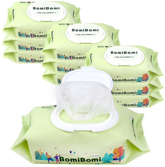 보미 물티슈 / 도톰한 아기 물티슈, 36g, 100개입, 10개