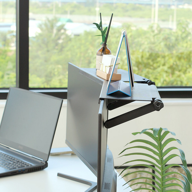 모나코올리브 TV 모니터 공간활용 상단 선반, 블랙, 1개