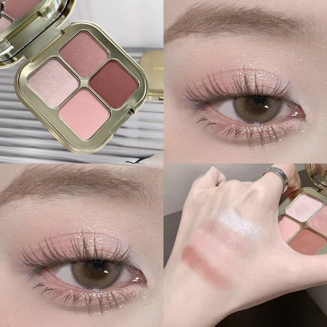 [특가할인!! 도우인메이크업] 골드 4구 섀도우팔레트-4color, 1개, #03 로지핑크 무드