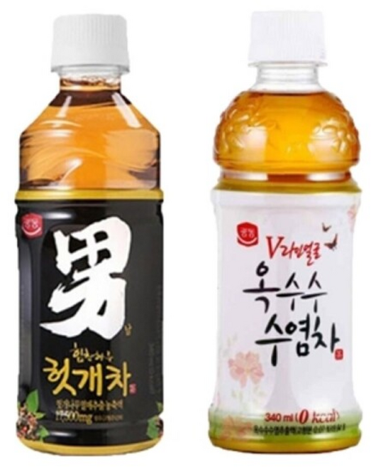 (광동 헛개차 10펫 옥수수수염차) 옵션/업소용/음료/사무실/페트/곡물차/음료수/음료병/헛개/녹차, 1개, 340ml