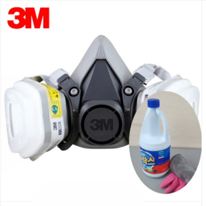 3M 산성 락스 청소 방독면 세트, 1개
