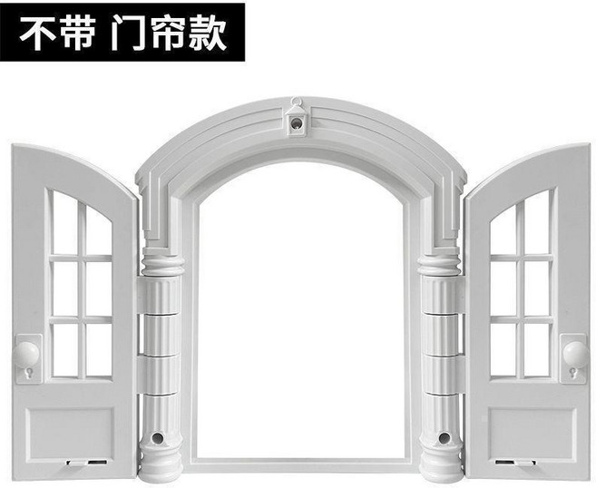 法式寵物門 雙開門 貓門 門洞 貓咪用品, 1個, 法式貓門不帶門簾, 法式貓門不帶門簾