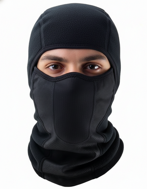 GUS 방풍 방한 3레이어 기모 바라클라바 - 겨울 오토바이 자전거 바라크라바, 검정