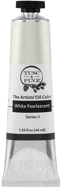Tusc & Pine 아티스트 오일 페인트 - 티타늄 화이트 (아마씨) 40ml 황변 없음 풍부하고 크리미 한 일관성 최대 안료 부하 소량 가공 페인트 전문 아티스트, 1개(1개입), 화이트 펄 센트