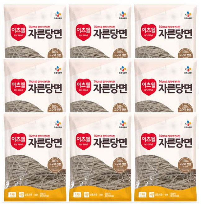 씨제이프레시웨이 이츠웰 자른당면 14cm, 1kg, 9개