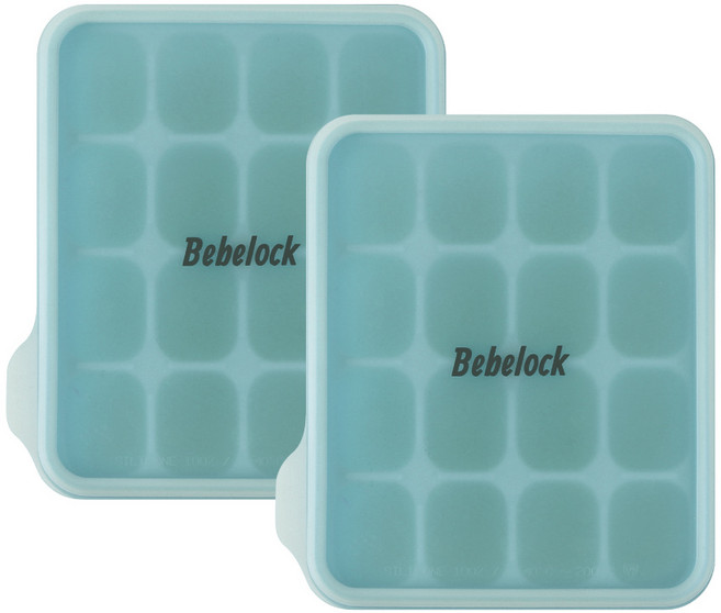 베베락 엘파 실리콘 큐브 2P(냉동보관용기_뚜껑포함 13.5cm X 15cm), 엘파 실리콘큐브(민트그린2P), 1개