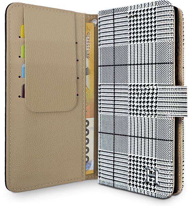 아리움 헤리스 체크 카드 지갑 다이어리 케이스