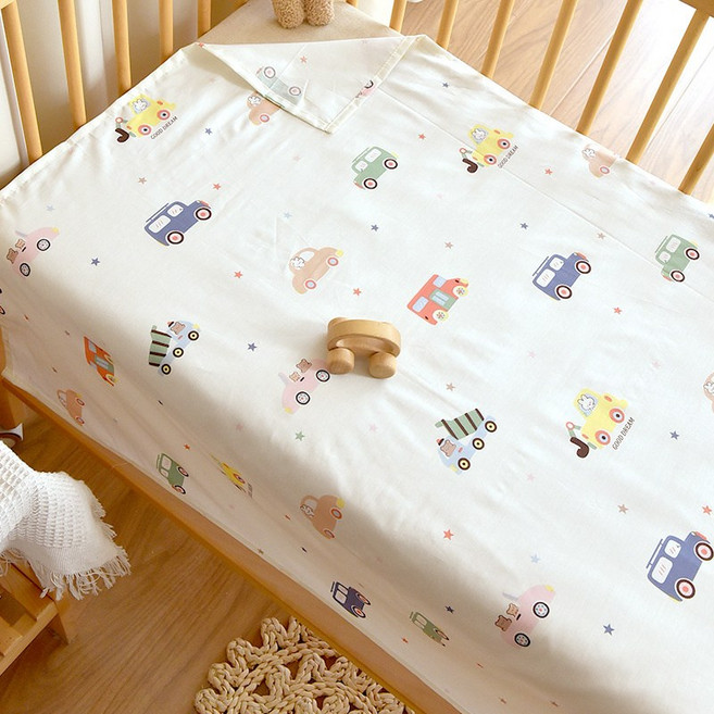 新生嬰兒牀純棉牀單單件寶寶a類幼兒園兒童可換洗1.2m牀單, 小汽車