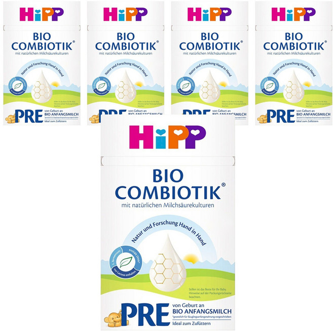 독일 내수용 HiPP 힙 PRE 프레 바이오 콤비오틱 분유, 600g, 5개