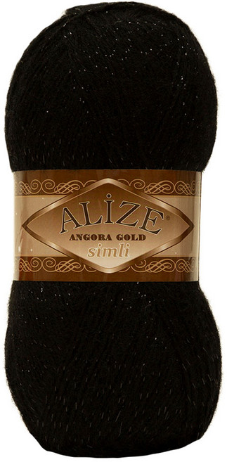앨리제 앙고라 골드 심리 반짝이 털실, 5개, 60.블랙샤인