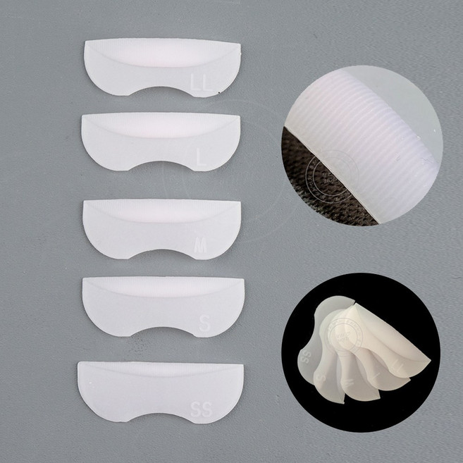 실리콘 속눈썹펌 롯드 언더펌 겸용 5쌍, 10개, 핑크