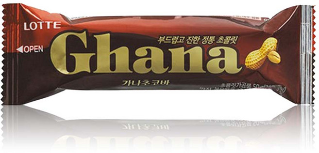 롯데제과 가나초코바 땅콩, 45g, 8개