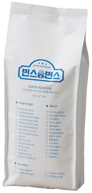 빈스콩빈스 젠틀 블렌드 원두커피 케냐 베이스 고소하고 중후한 바디감, 홀빈(분쇄안함), 1kg, 1개