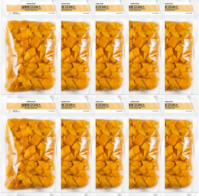 무첨가 100% 당도높은 냉동 망고, 10개, 1kg(망고다이스)