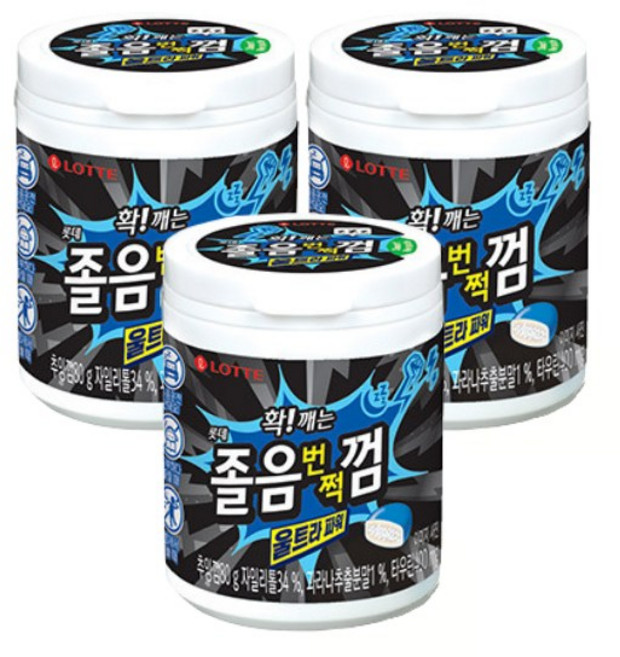 롯데웰푸드 확 깨는 졸음번쩍 껌 울트라 파워, 80g, 3개
