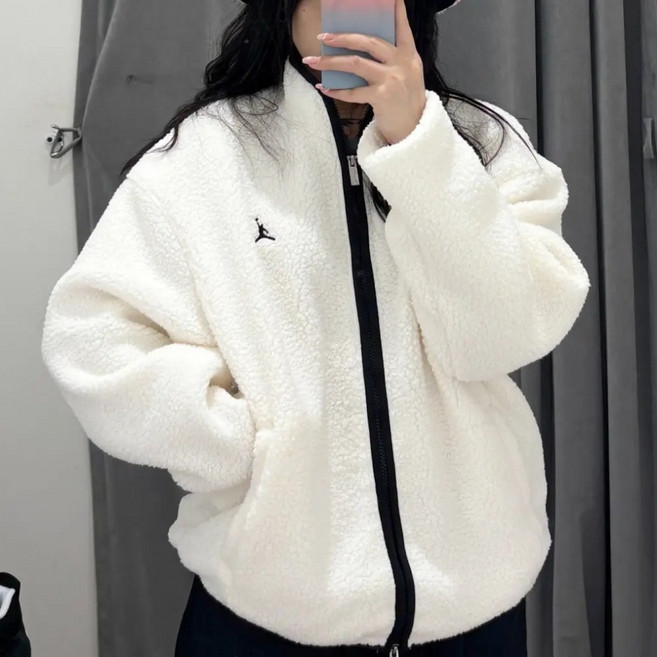 나이키 조던 플라이트 플리스 후리스 뽀글이 양털 집업 자켓 화이트 FV7449-133