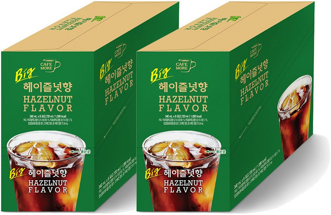 [카페모어] 빅 헤이즐넛향 (340ml *8개)* 2개 맛있는 커피 헤이즐넛, 16개, 340ml