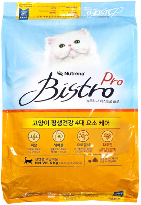 뉴트리나 비스트로 애묘사료 6kg (300g x 20개) 고양이사료 전연령, 뉴트리나 비스트로  6kg(300g x 20개), 1개