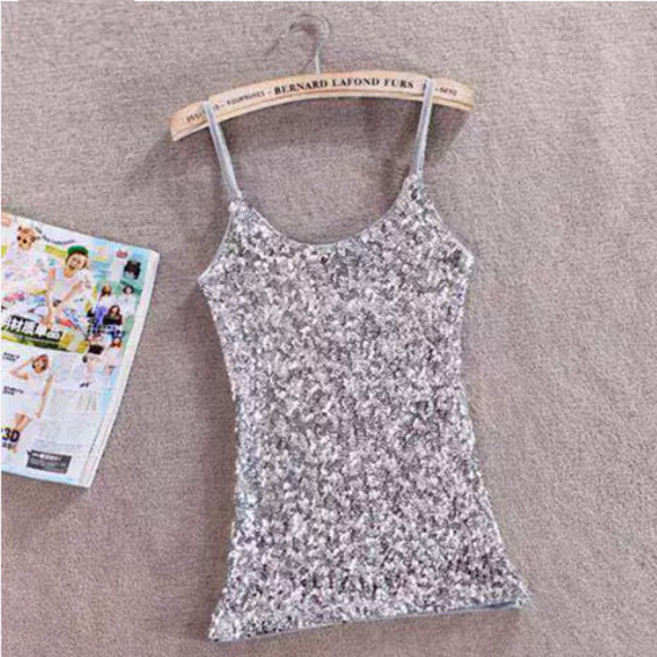 원포이트 슬림핏 스타일리쉬 스팽글 나시 핫픽스 단체 팀복 SH376